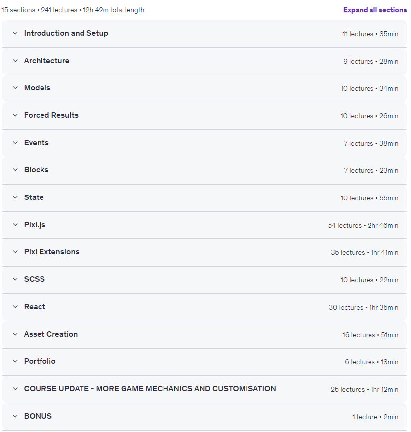 Course topics · Slot Game Foundations in Pixi.js, React and TypeScript 2025-10