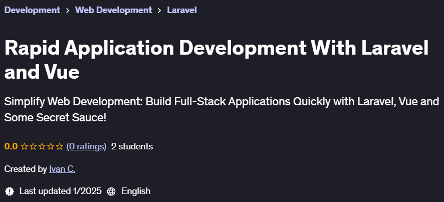 Pictures · Udemy — Rapid Application Development With Laravel and Vue 2024-12