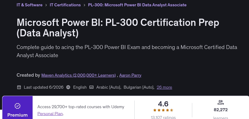 Pictures · Udemy — Microsoft Power BI: PL-300 Certification Prep (Data Analyst) 2026-6