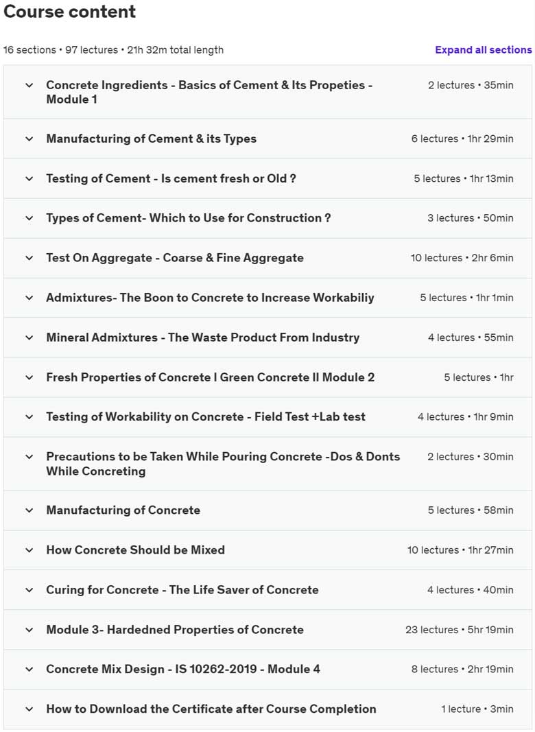 Course topics · Diploma In Concrete Technology l Be a Concrete Technologist 2022-10