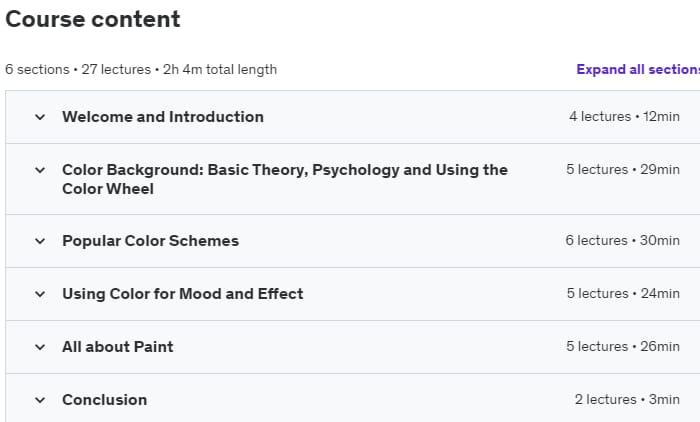 Course topics · How to Use Color Like a Pro 2023-12