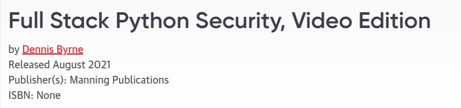 Pictures · Oreilly – Full Stack Python Security, Video Edition 2024-11