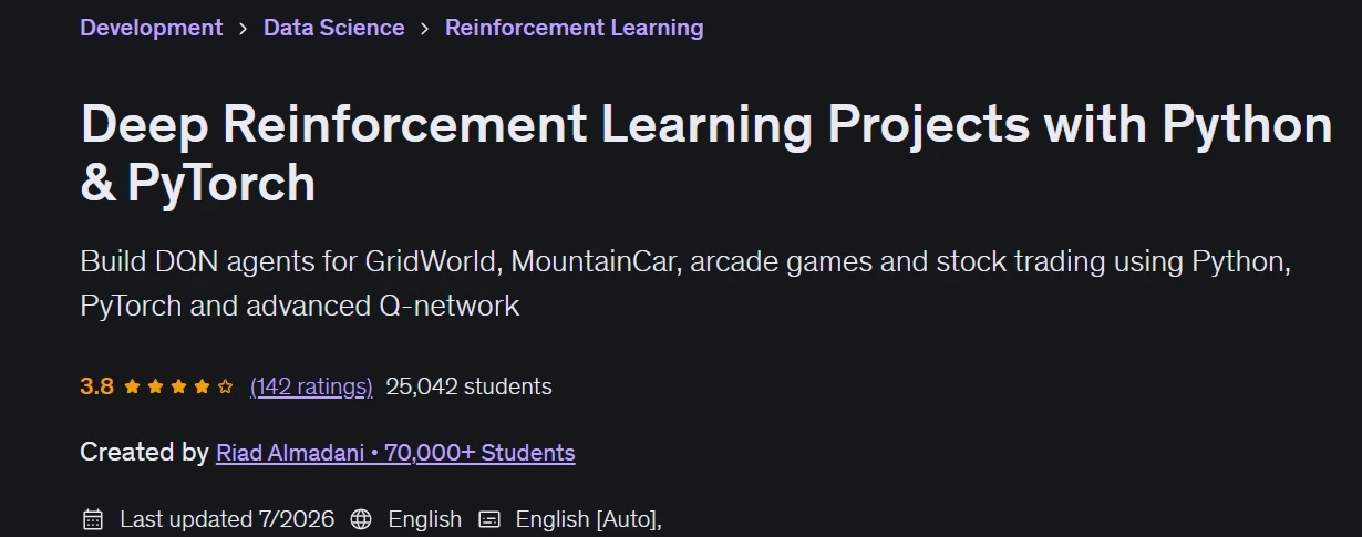 الصور · مشاريع تعلم تعزيز عميق مع Python & PyTorch 2026-2