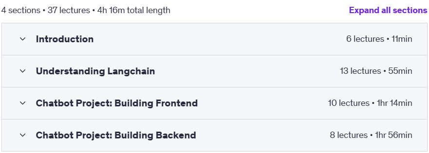 Course topics · Langchain Legends: Build legendary AI apps with Javascript 2023-9