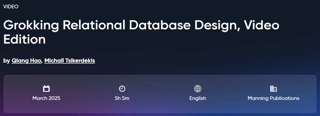 चित्र · Oreilly – Grokking Relational Database Design, वीडियो संस्करण 2025-3