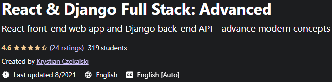 Pictures · Udemy — React & Django Full Stack: Advanced 2021-8
