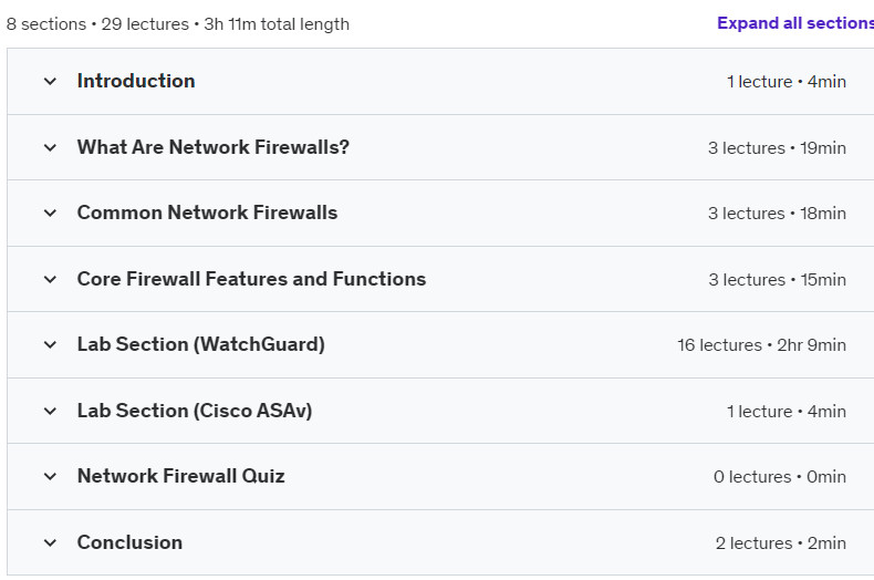 Course topics · Introduction to Network Firewalls 2024-10