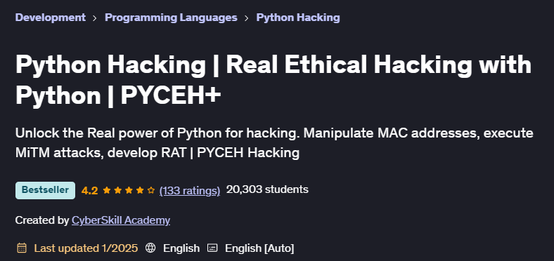 Pictures · Python Hacking | Real Ethical Hacking with Python | PYCEH23+ 2025-1