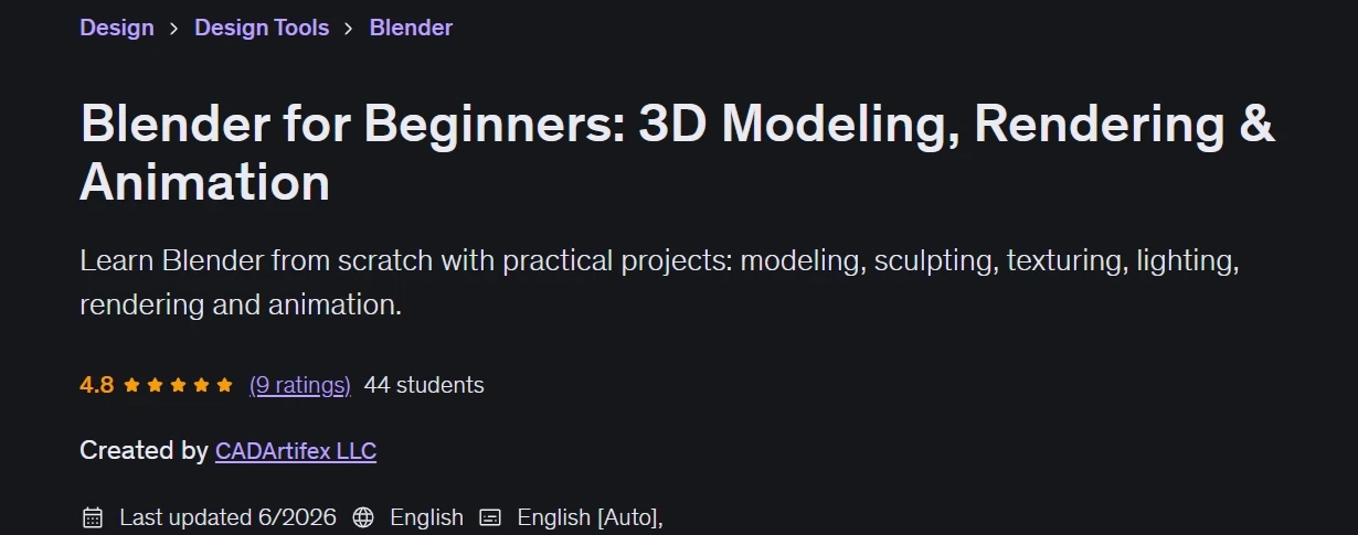 Images · Blender pour débutants : 3D Modeling Rendering & Animation 2026-5