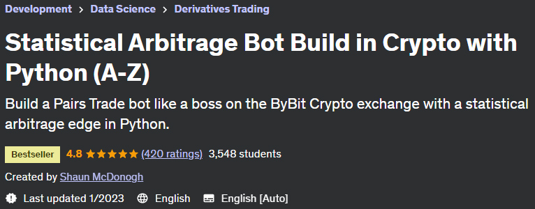 Pictures · Statistical Arbitrage Bot Build in Crypto with Python (A-Z) 2023-1