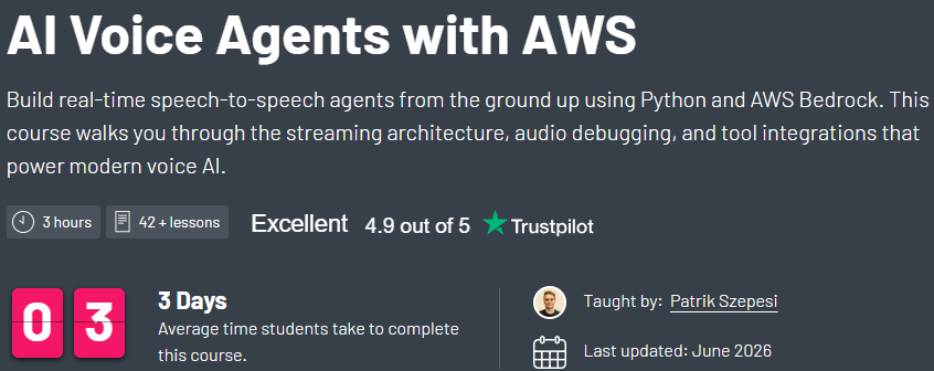 Bilder · Die ZeroToMastery - AI Stimmenagenten mit AWS 2026-2