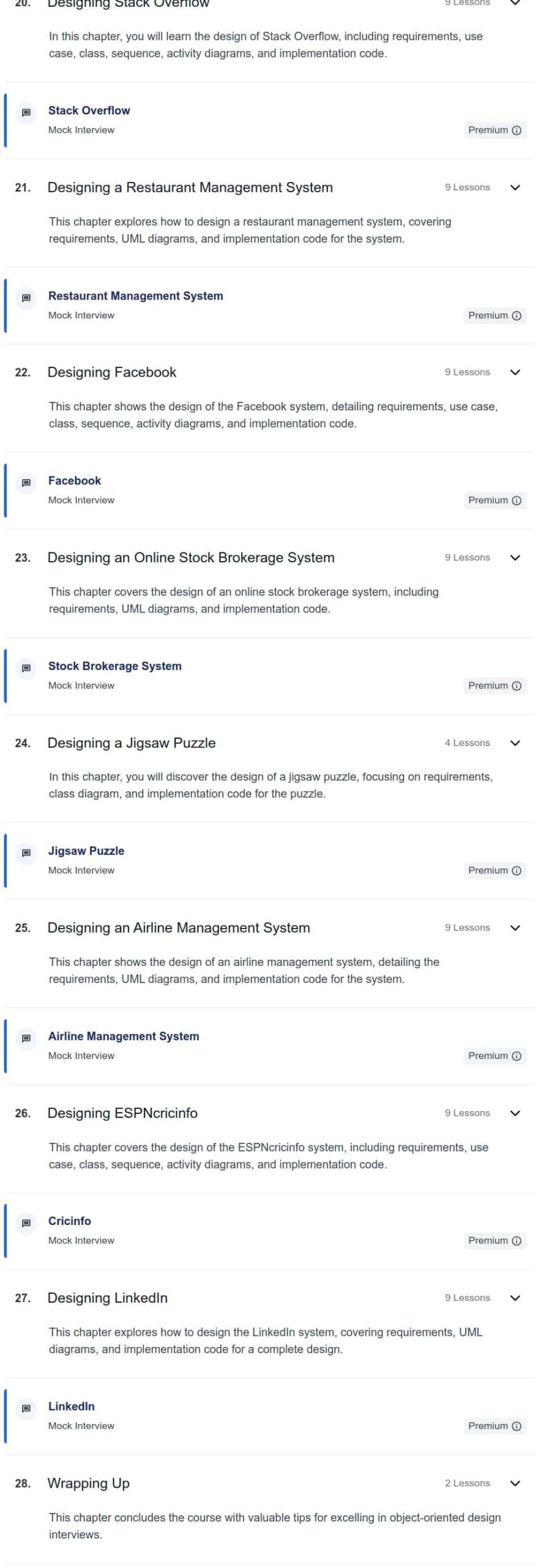 Course topics · Grokking the Low Level Design Interview Using OOD Principles 2024-3