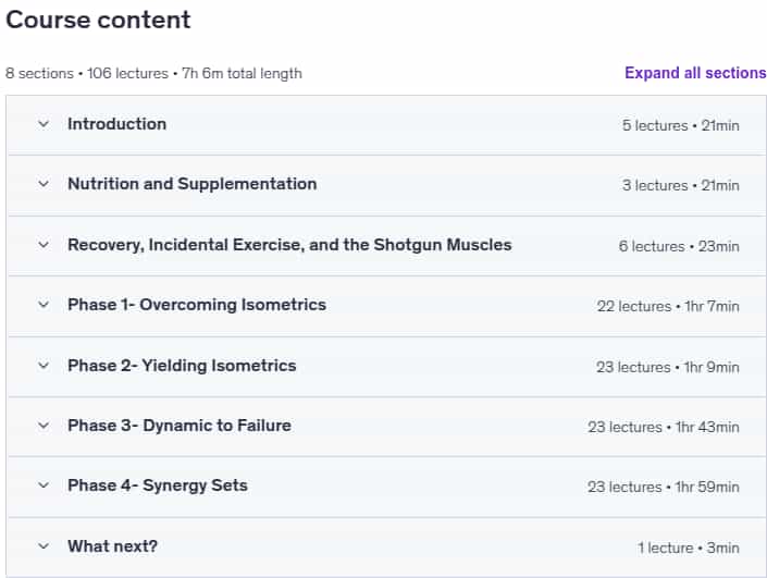 Course topics · Udemy — Synergy Strength- Home Bodyweight Workout System 2024-5