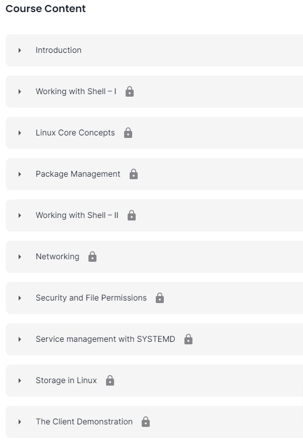 Course topics · KodeKloud — Learning Linux Basics Course & Labs 2022-6