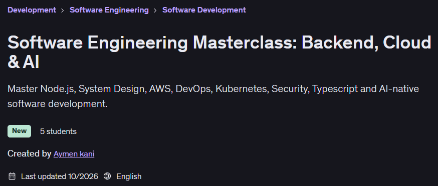 Pictures · Udemy — Software Engineering Masterclass: Backend, Cloud & AI 2026-8