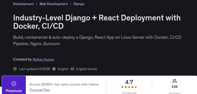 画像 · 産業レベル Django + React デプロイ とのこと Docker, CI/CD 2026-5