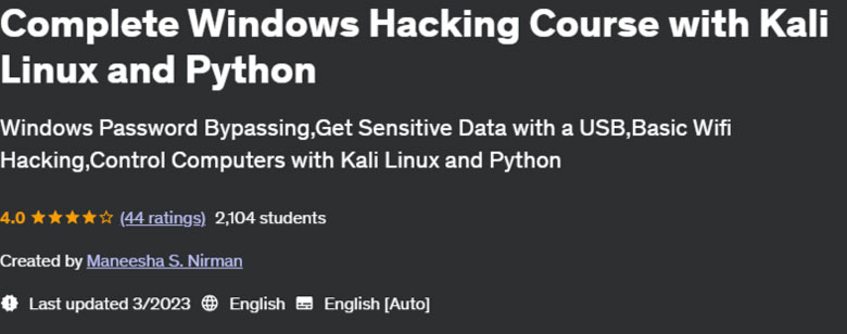 Pictures · Complete Windows Hacking Course with Kali Linux and Python 2023-3