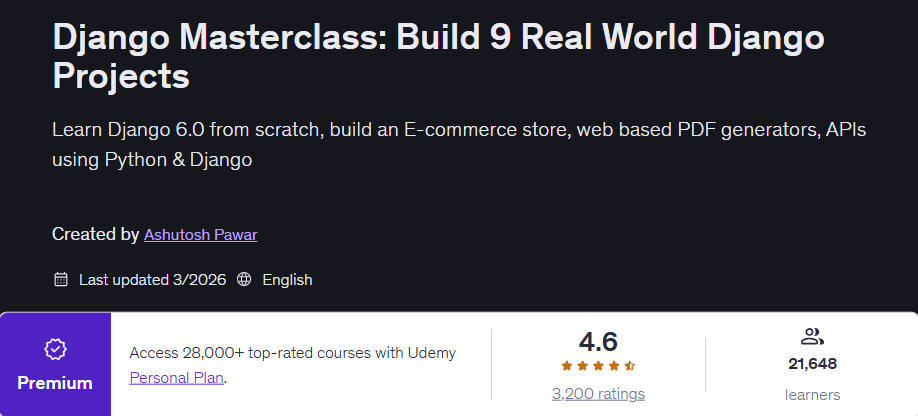 Pictures · Udemy — Django Masterclass: Build 9 Real World Django Projects 2026-3