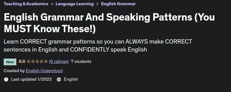 Pictures · Udemy — English Grammar And Speaking Patterns (You MUST Know These!) 2023-1