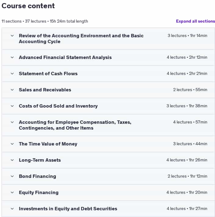 Course topics · Udemy — Financial Accounting (Advanced) – Course 3 of 5 2023-9