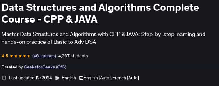 Pictures · Data Structures and Algorithms Complete Course – CPP & JAVA 2024-12