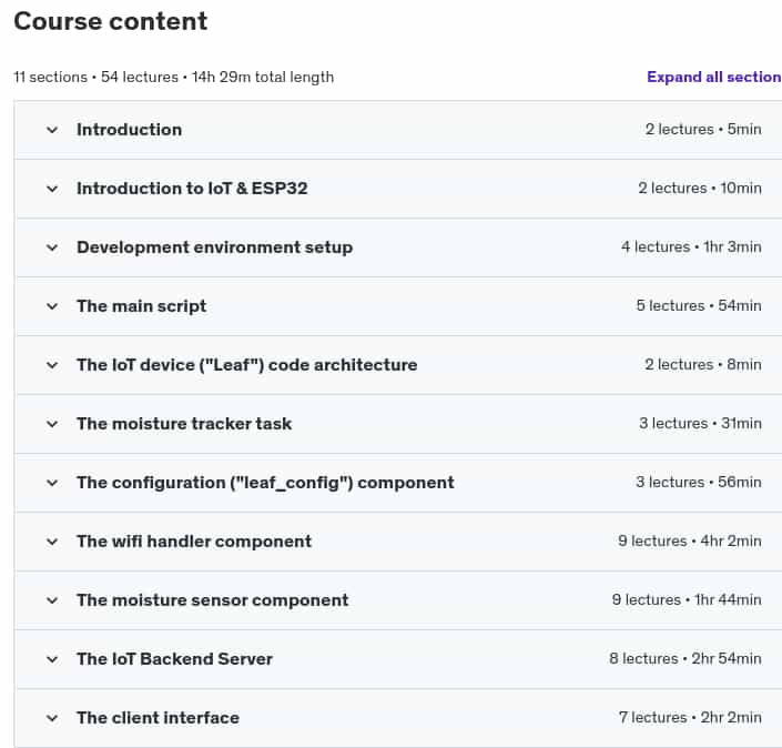 Course topics · IoT Full Project Course 2024-12