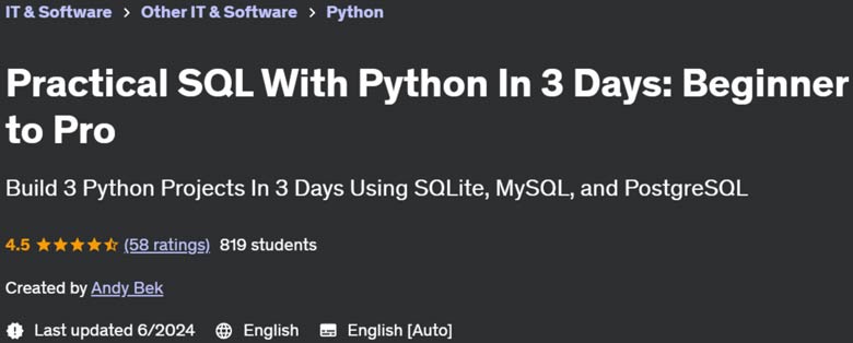 Pictures · Udemy — Practical SQL With Python In 3 Days: Beginner to Pro 2022-10