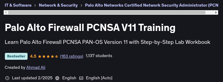 Pictures · Udemy — Palo Alto Firewall PCNSA V11 Training 2025-2