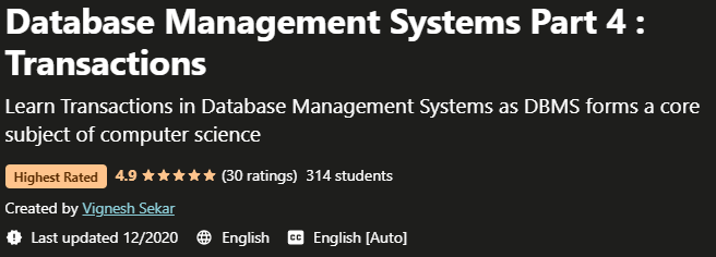 Pictures · Udemy — Database Management Systems Part 4 Transactions 2020-8