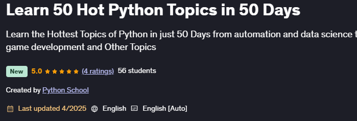 تصاویر · سیکھیں 50 گرمی Python موضوعات میں 50 دنوں 2025-4
