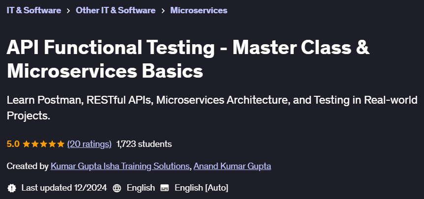 Pictures · API Functional Testing – Master Class & Microservices Basics 2024-12