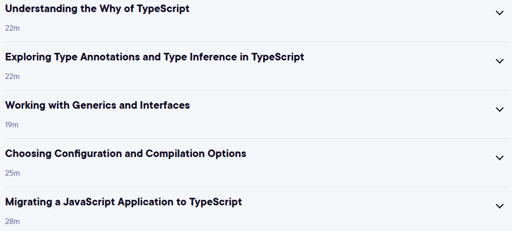 Course topics · Pluralsight — TypeScript Foundations: Essentials for JavaScript Developers 2025-7