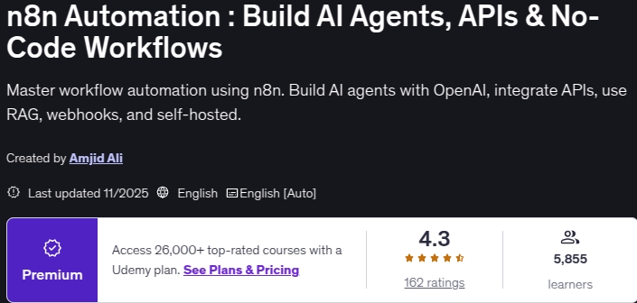 الصور · n8n أوتوماتيك : بناء AI الوكلاء و APIs و No-Code Workflows 2025-11