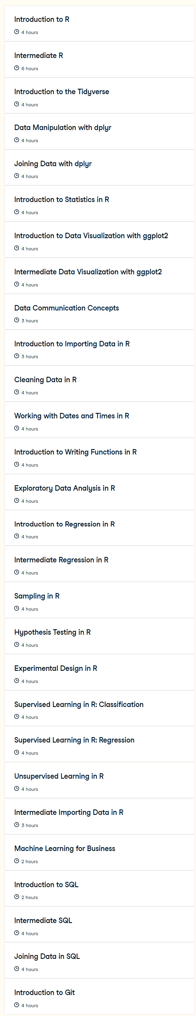 Course topics · Data Scientist Professional with R 2023-11