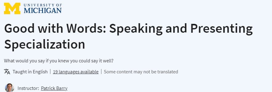 Pictures · Good with Words: Speaking and Presenting Specialization 2023-12