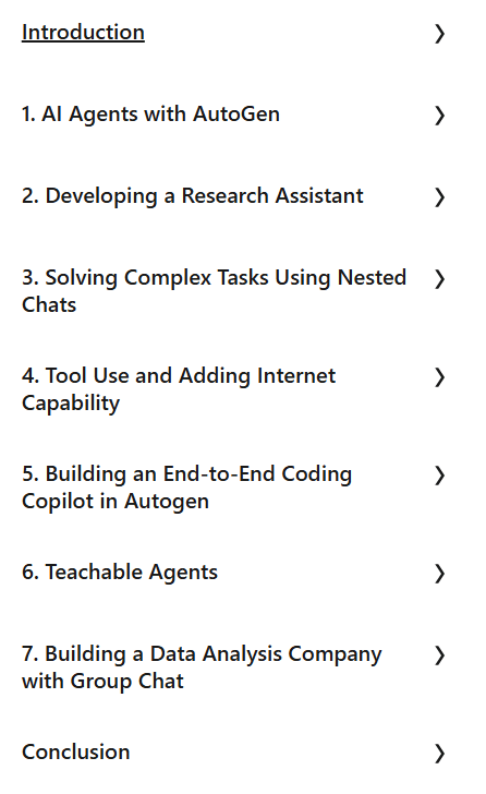 Course topics · Building AI Agents with AutoGen 2024-12