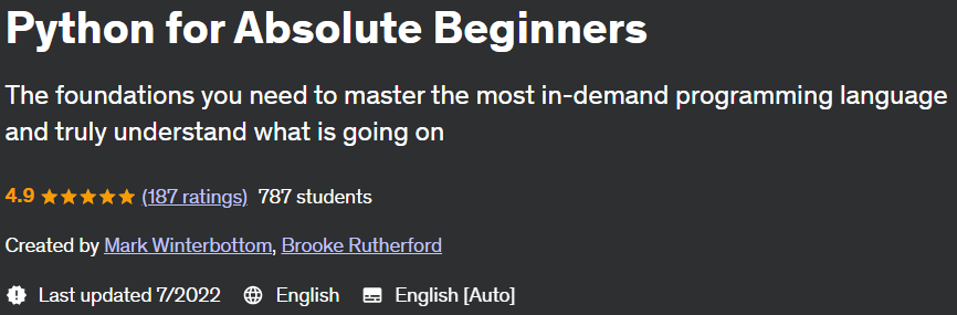 Pictures · Udemy — Python for Absolute Beginners 2022-7
