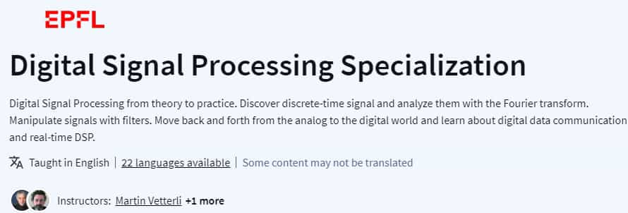 Pictures · Digital Signal Processing Specialization 2024-9