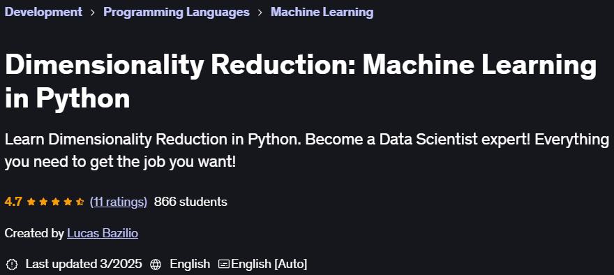 Pictures · Udemy — Dimensionality Reduction: Machine Learning in Python 2023-2