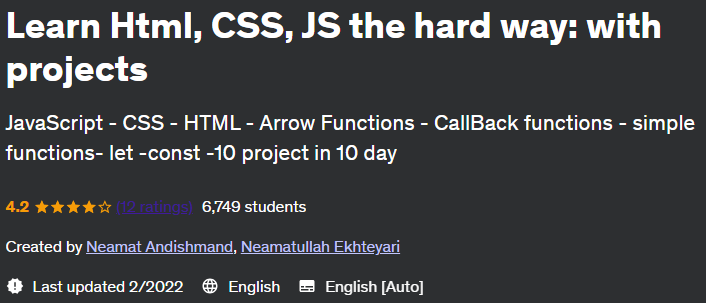 Pictures · Udemy — Learn Html, CSS, JS the hard way: with projects 2022-2