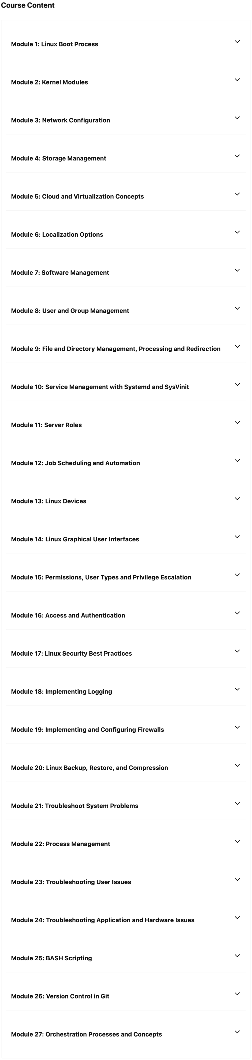 Course topics · Cybrary – CompTIA Linux+ 2021-7