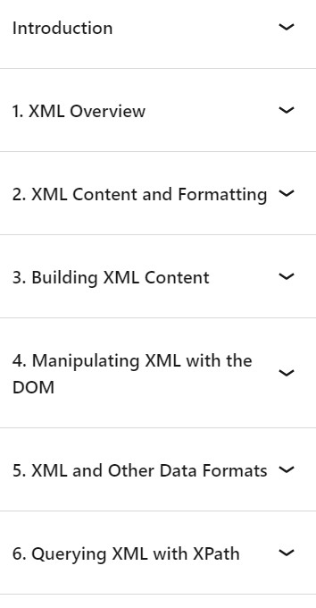 Course topics · LinkedIn — XML Essential Training 2024-5