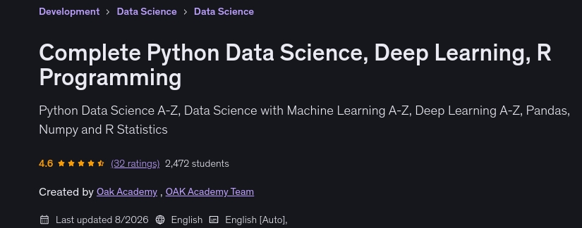 Pictures · Complete Python Data Science, Deep Learning, R Programming 2026-4