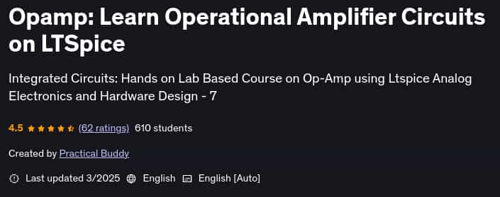 Pictures · Udemy — Opamp: Learn Operational Amplifier Circuits on LTSpice 2025-3