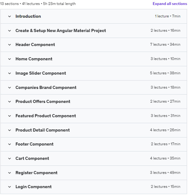 Course topics · Angular Material 16 : The Complete Mastery Guide (2023) 2023-8