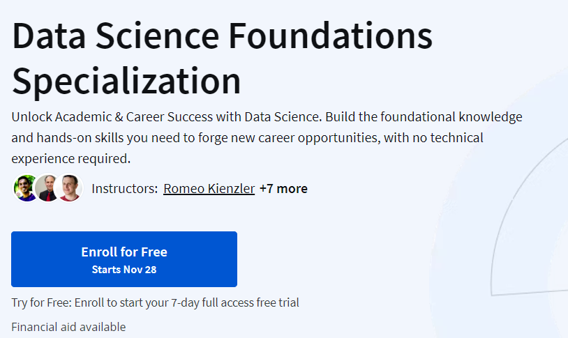 Course topics · Coursera — Data Science Foundations Specialization 2024-10