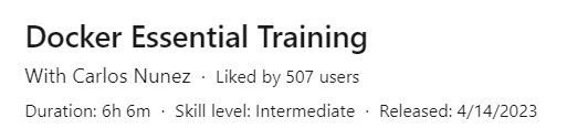 Pictures · Docker Essential Training 2023-4