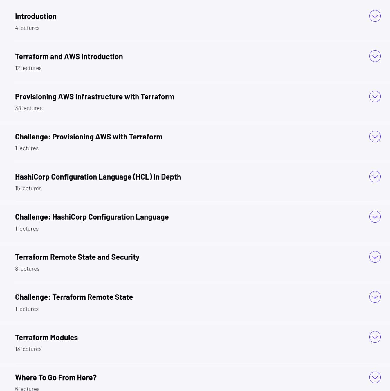 Course topics · ZeroToMastery — DevOps Bootcamp: Terraform 2025-4