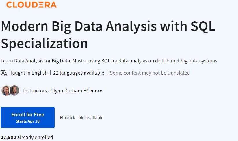Pictures · Modern Big Data Analysis with SQL Specialization 2022-9