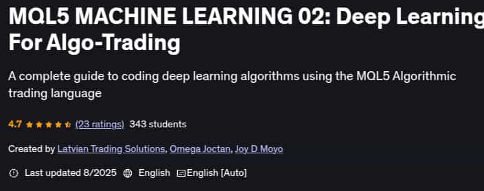 Pictures · Udemy — MQL5 MACHINE LEARNING 02: Deep Learning For Algo-Trading 2025-8